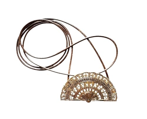 Genérico Porta Abanicos De Mano Cómodos Y Elegantes Marron Y Dorado.