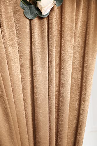 Sherway 2 Panels 4.8 Feet X 10 Feet Gold Brown Thick Satin Wedding Backdrop Drapes, Non-Transparent Window Curtains For Party Ceremony Stage Decoration #TOP6
