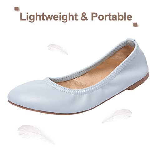 Image of LM Women's Ballet Flats Round Toe Slip On Flats Shoes Casual Dress Shoes Foldable Portable Travel Ballet Flat