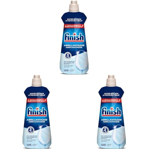Finish Abrillantador Lavavajillas, vajilla seca, brillante y sin marcas - 500ml - 125 lavados (Paquete de 3)