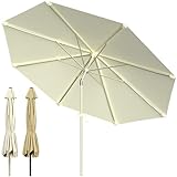 Facile à utiliser avec inclinaison flexible : le parasol inclinable s'ouvre et se ferme facilement grâce au mécanisme à manivelle pratique. Grâce à l'inclinaison flexible, vous pouvez ajuster l'angle du parasol à tout moment à la position changeante du soleil, de sorte que vous puissiez toujours profiter de l'ombre parfaite, que ce soit sur la plage, dans le jardin ou sur le balcon.