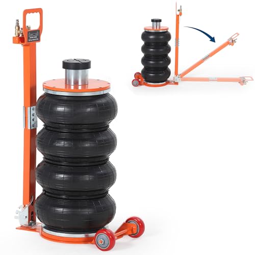 6 Ton Air Jack 13227 LBS Air Jacks for Cars & Trucks Lift up to 26 Quadruple Bag Pneumatic Jack with Heightened Column & Adjustable Handle 2-5 S Fast Lifting Thick Rubber Pad