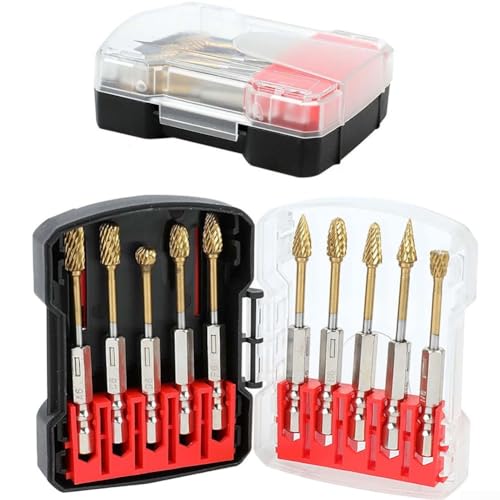 Set de 10 fresas de carburo con vástago 1/4 pulg miniatura 2