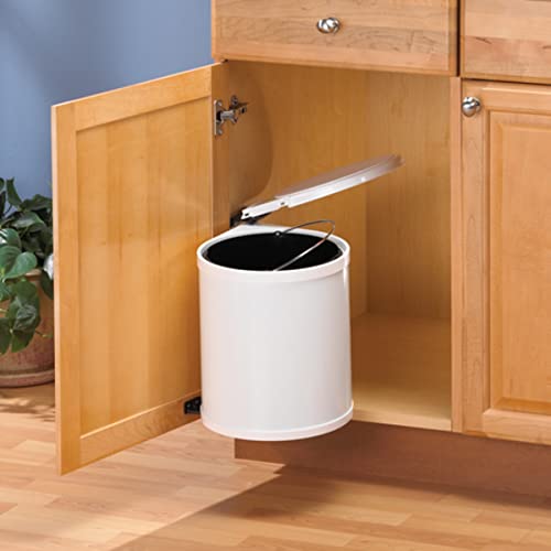 Knape & Vogt TM-13-R-W Kv Kitchen & Bath Storage Real Solutions 16.5 Inch H X 11 Inch D X 11 Inch W White In-Cabinet Pivot Out Trash Can thumb #1