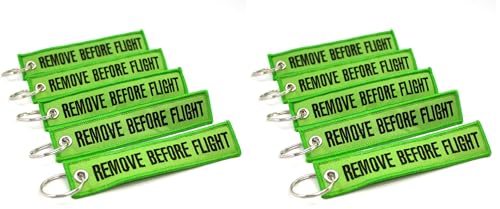 Rotary13B1 - Remove Before Flight Keychain - Lime Green - 5pcs