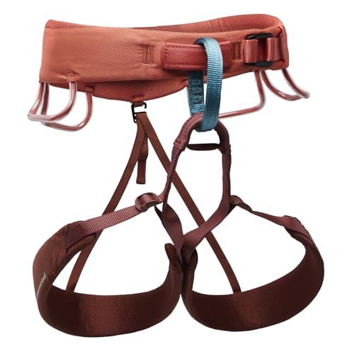 BLACK DIAMOND Women’s Momentum Rock Climbing Harness | Dual Core Construction | Adjustable Waist & Leg Loops | Lightweight Comfort | Baja Sunrise | Medium