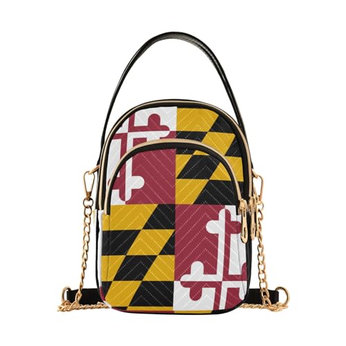 Patriot Cell Phone Purse Maryland Flag Crossbody Handbag Durable Shoulder Bag Sturdy Travel Pouch Compact Chic Bag for Women Everyday Use Country Flag Holiday Birthday Gift2