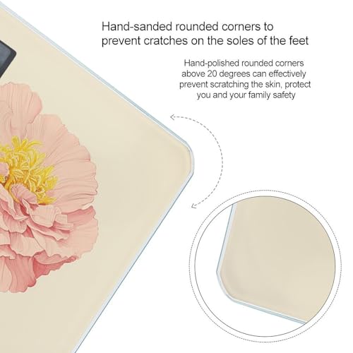 Báscula Digital de Baño con Ilustración Floral y Plataforma de Vidrio miniatura 4