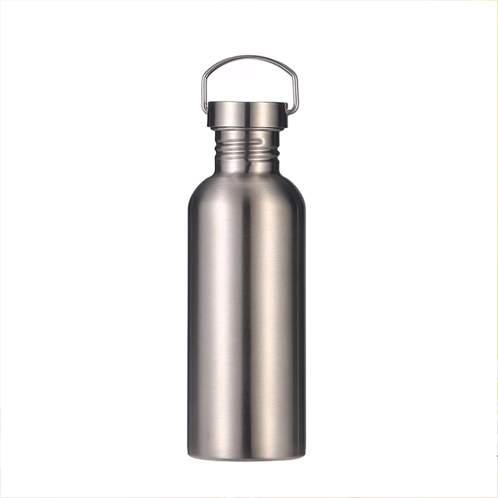 Stainless Steel Water Bottle Single Wall Metal Bottle Large Camping Water Cup with Handle Wide Mouth Leak Proof Lightweight Sports Kettle Cup (34 oz)
