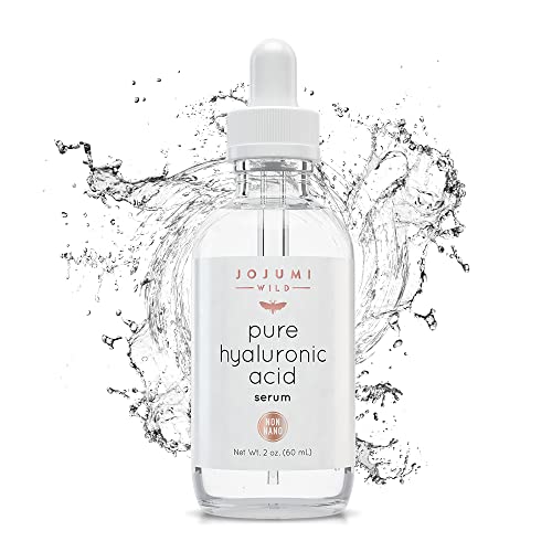 Jojumi Wild 2 oz. Pure Hyaluronic Acid Serum for Skin, Face and Under Eye - Best Hydrating Facial Serum for Microneedling Anti-Aging and Skin Care to Reduce Wrinkles and Fine Lines