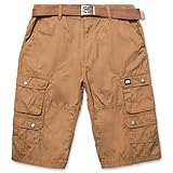 Cargo Shorts for Men with Belt - Mens ECKO Twill Shorts Dark Khaki 42