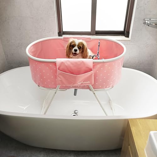 Image of Furesh Portable Foldable Dog Bathtub for Small & Medium Dogs (Pink)