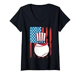 Photo Gallery donna baseball us patriotic 4th of luglio softball bandiera americana maglietta con collo a v Photo Gallery donna baseball us patriotic 4th of luglio softball bandiera americana maglietta con collo a v