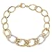 Bracelet en or blanc et jaune 18 carats 7500/1000 à échelle brillante et martelée pour femme