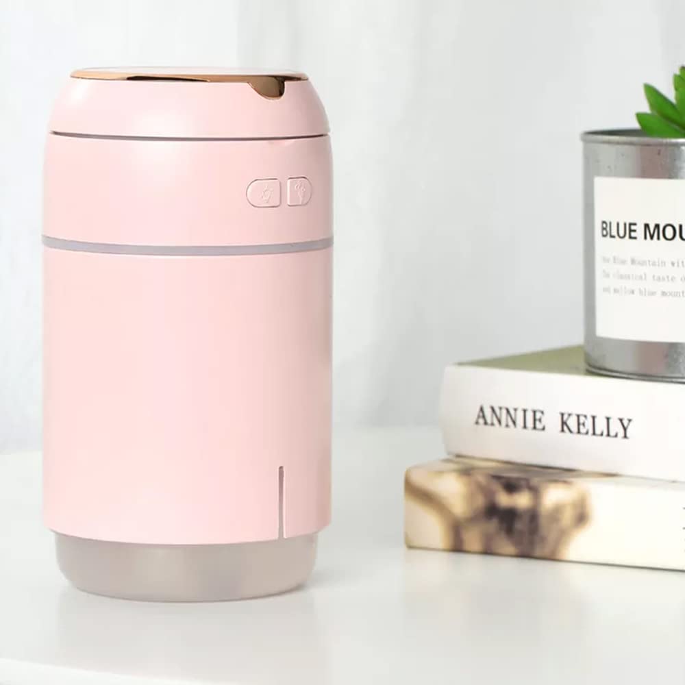 MARGOUNBaole Mirror Humidifier 400ML For Home Ultrasonic Car Mist Maker with 2000mah Battery Night Lamps Mini Office Air Purifier K005 (Pink Baole)