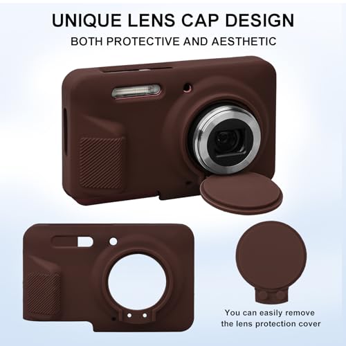 Funda de silicona para cámara Kodak PIXPRO FZ55 marrón miniatura 3