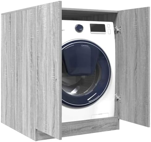 ACAGALA Armadio per lavatrice con porte, mobile per bagno per asc...