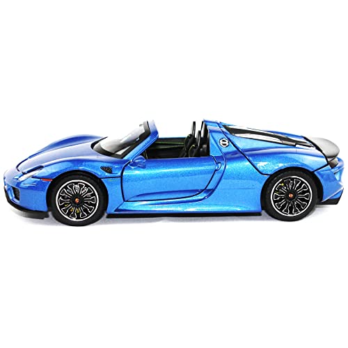 Motor city classics 1:24 2010 Porsche 918 Spyder azul miniatura 4