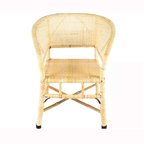 YMXLXL Hand-Woven Cane Chair, Backrest Chair Handmade Woven Wrought Iron Outdoor Home Balcony Chair Tea Single
