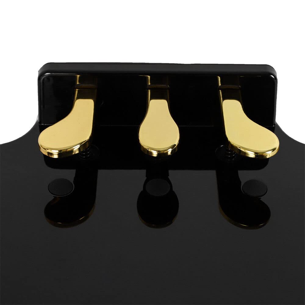 Banco de piano de pedales de piano para niños Extensión ajustable con 3 pedales Accesorios para piano eléctrico niños Negro