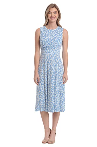Image of London Times Women's Dresses Inset Waist Midi Dress Career Office Occasion Guest of