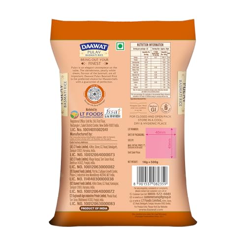 Image of Daawat Pulav Basmati Rice 1.5 Kg