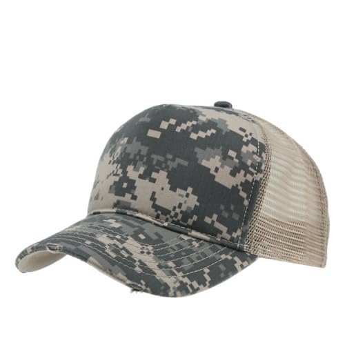 Image of The Vintage Year High Crown Foam Mesh Camouflage Trucker Hat Baseball Cap