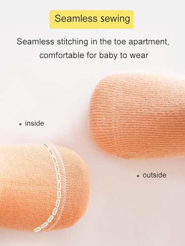 Toddlers Non Slip Socks Baby Non-skid Cartoon Socks with Grips Crew Socks for Girls Boys Infant Newborn 6 Pairs4