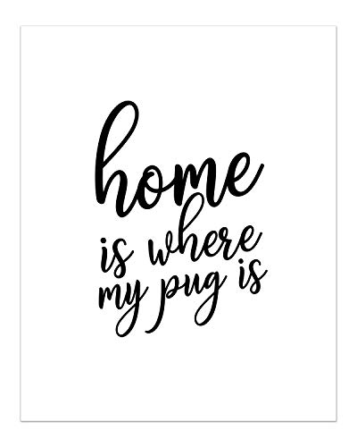 Summit Designs Pug Wall Art Décor Prints – Set Of 4 (8X10) Unframed Poster Photos – Dog Puppy Quotes #TOP3