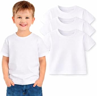 Kit 3 Camisetas Infantil Unissex Básica Lisa, 100% Algodão Premium, Gola Redonda, Manga Curta, Casual