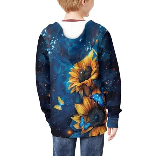 Kids Zip Up Hoodie for Boys Girls Printed Cool Casual Hooded Sweatshirt Jacket Fall Sports Shirts with Pocket4