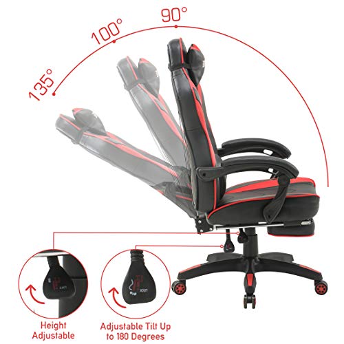 Xtreme Gamingstoel, stoel, ergonomische bureaustoel, computerstoel, draaistoel, met hoofd-, lenden- en voetensteun… - Image 4