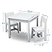 Delta Children MySize Kids Wood Table and Chair Set (2 Chairs Included) - Ideal for Arts & Crafts, Snack Time, & More - Greenguard Gold Certified, Bianca White, 3 Piece Set
