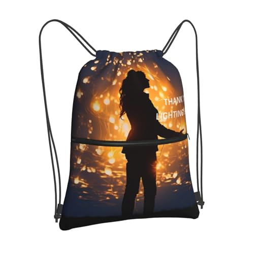 Drawstring Backpack Water Resistant String Bag Light up my life silhouette Sports Sackpack Gym Sack for Men Women2