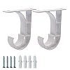 2 Pezzi Staffa per Bastone per Tende, Staffe per Aste per Tende, Supporto Bastone per Tende, Staffe per Tende, per Appendere Aste per Tende, Aste per Guardaroba, Aste per Doccia (Bianca)