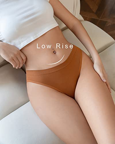 SHARICCA Seamless Bikini Underwear for Women Super Stretch Sexy Low Rise Cheeky Panties Soft Comfort Hipster Pack3