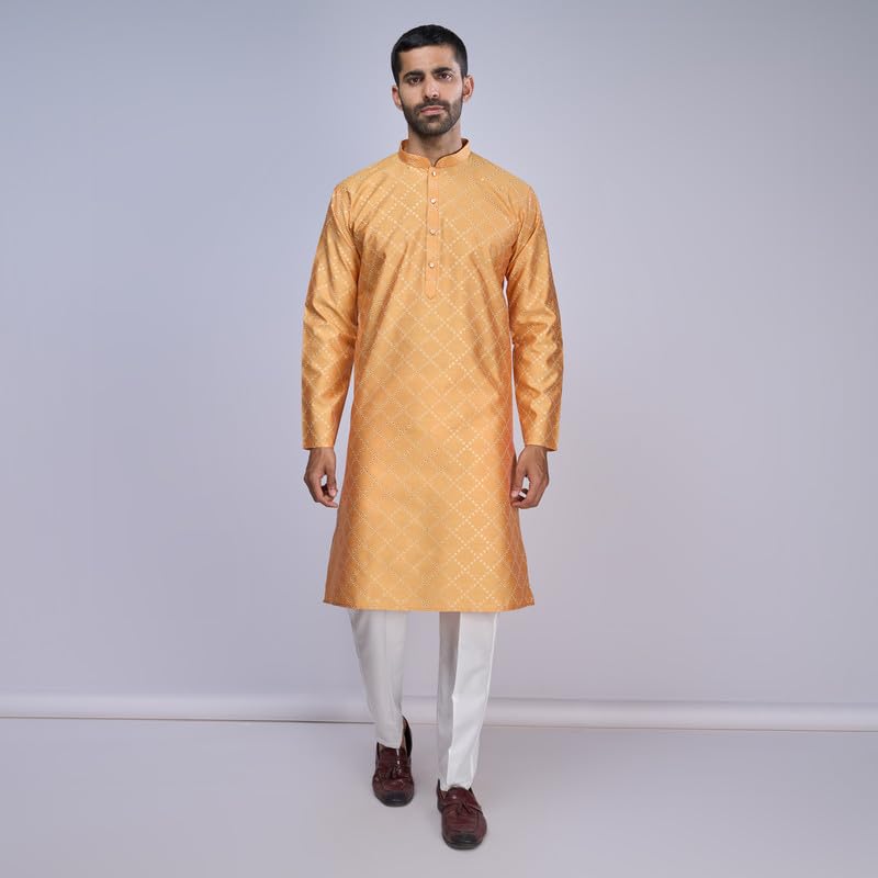 Image of BELLAZO Men's Premium Cotton Printed Regular Kurta | Stylish Kurta for Weddings /Festivals