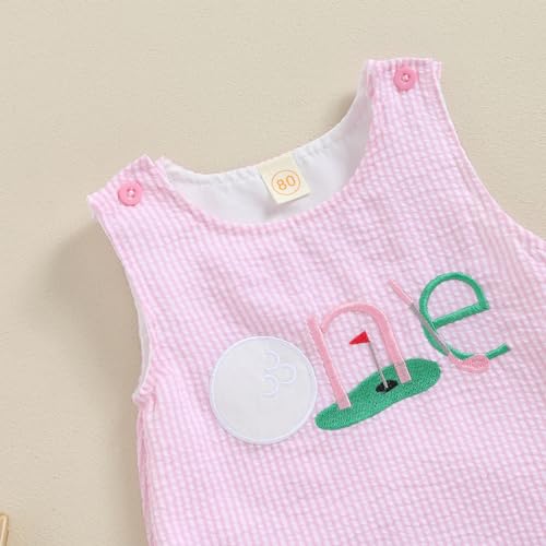 Toddler Baby Girl Summer Dress Sleeveless Tank Dress Baby 1st Birthday Hole in One Golf Girl Outfit3