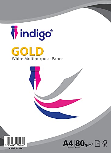 Indigo® A4 White Multipurpose Copier 80gsm Paper 160gsm Card Pack (80 GSM, 30 Sheets)