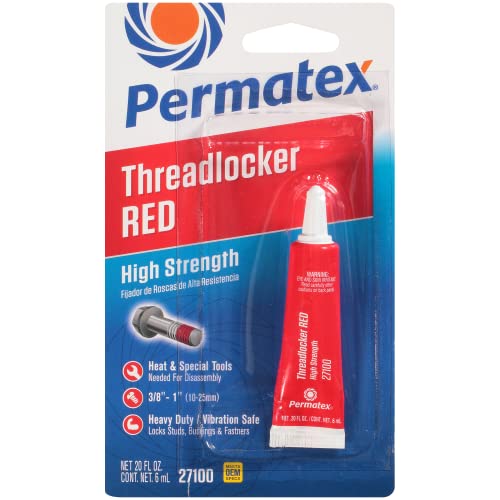 Image of Permatex 27100 High Strength Threadlocker Red, 6 ml