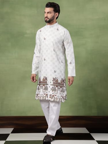Image of SOJANYA (Since 1958 Men's Cotton Daman Printed Kurta With Pyjama