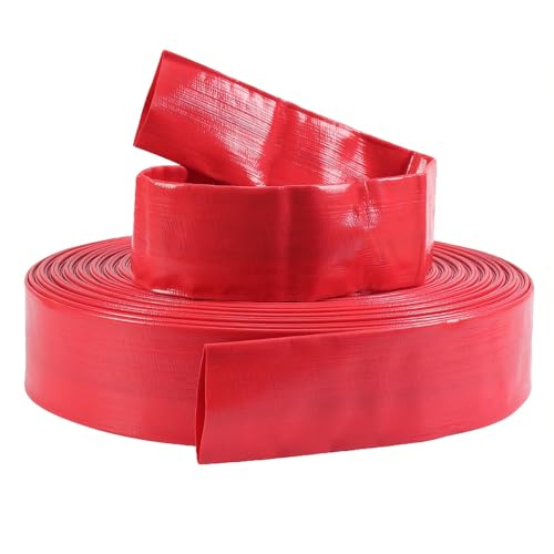 Manguera de descarga de agua plana, Manguera de descarga plana PVC for sumergibles y bombas agua varios tamaños(50m,3.5-inch)