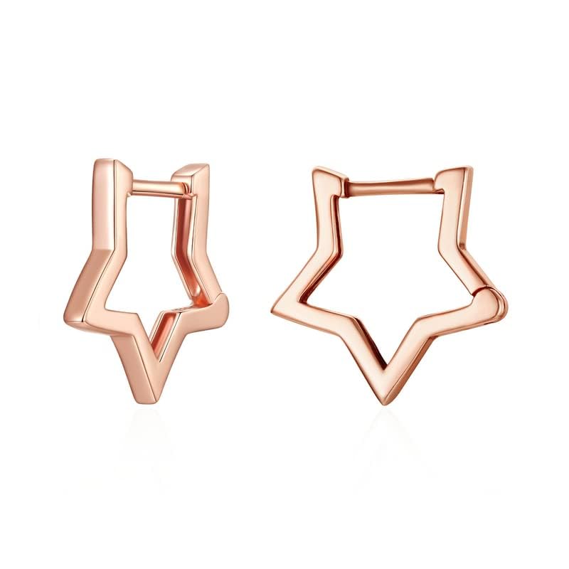 Image of BISAER Silver Huggie Hoop Earrings for Women, 925 Sterling Silver Post Star Small Hoop Earrings Hypoallergenic Lightweight Everyday Jewelry Gift Cute
