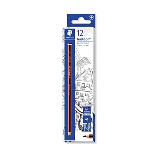 Staedtler Tradition 110-6B Lápiz para escribir, dibujar y esbozar Caja con 12 unidades, Color Grafito