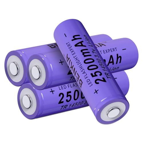 PAOWANG 14500 Lithium Polymer Battery 2500mAh (4 pcs)