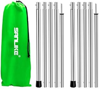 SAN LIKE Tent Pole Telescopic Adjustable tarp Poles for Camping Canopy Awning Shelter Backpacking Hiking -(Adjustable Length - Steel)