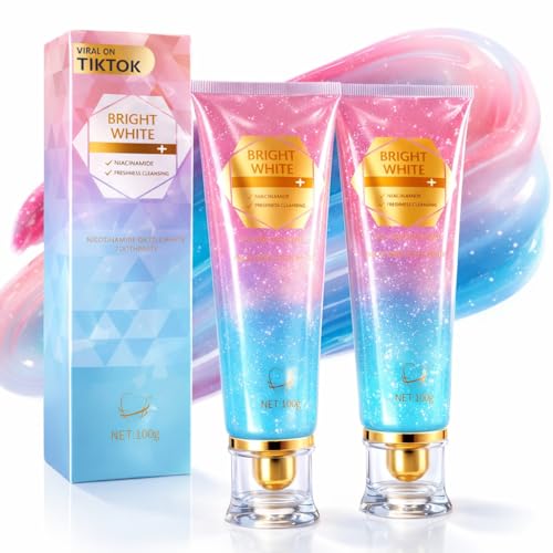 2PC Niacinamide Whitening Toothpaste, Niacinamide Intensive Whitening Toothpaste, Enamel Protection & Long-Lasting Fresh Breath, Stain Removal - Daily Use for Improves Gum Health, Deep Cleaning Care