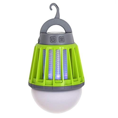 Lampada Anti Zanzara, 2-in-1 Zanzariera Elettrica Campeggio Portatile Lampada Tenda Ricaricabile, IPX6 Impermeabile Lampada Antizanzare da esterno con 3 livelli di luminosità per Giardino, Campeggio