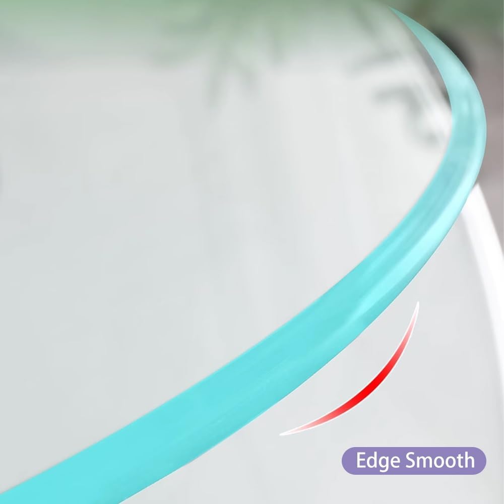 11" 15" 28" 39" Tempered Glass Replacement Top For Patio, Round Table Top Tempered Clear Glass Tabletop, Beveled Polished Edge(40CM(16IN))