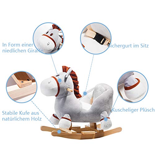 Yiifunglong Plüsch Schaukel Tier Schaukelstuhl, Cartoon Dinosaurier, Giraffe Schaukelstuhl für Kinder, Schaukelpferd… – Bild 8